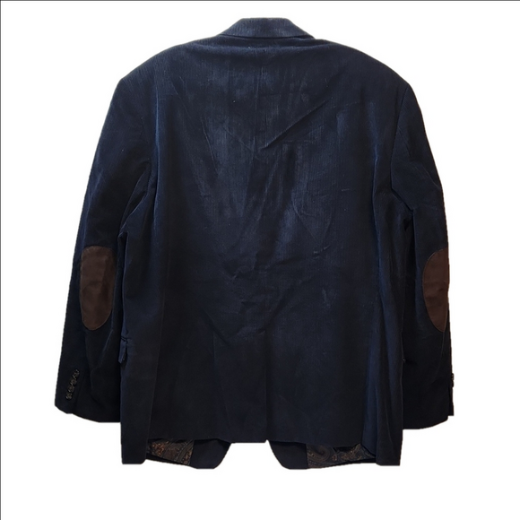 NWOT, Lauren Ralph Lauren navy corduroy elbow patch blazer sz 46R mens - Picture 6 of 11